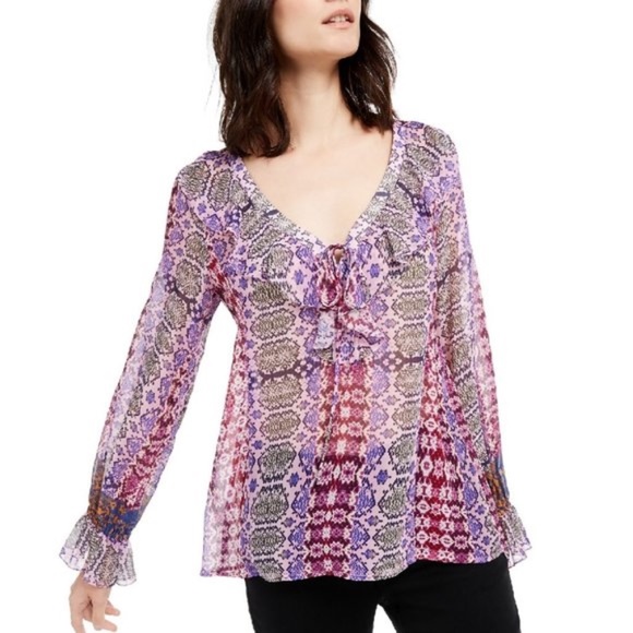 Nanette Lepore Silk Chiffon Ruffled Top - Picture 1 of 7